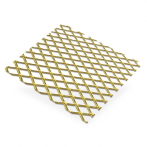 Grille métal déployé Alu anodisé couleur Or - mailles 10 x 5.5 mm - 1000 x 500 mm - épaisseur 0.8 mm CQFD 2016-5521