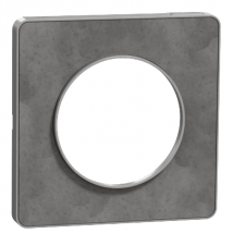 Plaque de finition simple Schneider Odace Touch ardoise alu