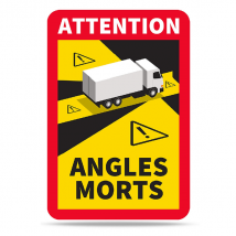Autocollant adhésif Attention angles morts poids lourd 170x250mm 10
