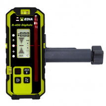 Cellule de réception digitale R450 Edia pour lasers rotatifs à diode rouge - 4 piles LR06 et support pour mire inclus