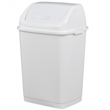 Poubelle plastique avec couvercle basculant blanche - Clap Rossignol - 35 litres
