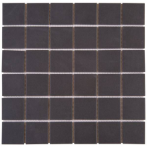 Carrelage mosaïque 4,8 x 4,8 cm pour salle de bain sur filet - Noir