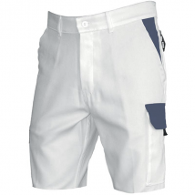Bermuda blanc de travail pour peintre plaquiste Typhon blanc gris - XL