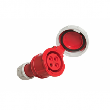 Fiche prolongateur femelle caoutchouc à clapet NF P17 3P+T 16A 415V Ceba P17F4B16T