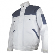 Blouson blanc de travail Typhon en polycoton blanc gris - 4XL
