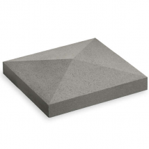 Chapeau de pilier à pointe diamant en béton - Gris - 50,0 CM x 50,0 CM x 10,00 CM