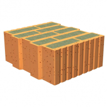 Brique d'arase auto-isolante remplie de laine de roche - Climamur 30 - L.248 MM x l.300,0 MM x H.124 MM
