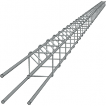 Armature de poteau en acier E15 - section 10 x 10 cm - 4 fils de diamètre 10 MM - longueur 6,00 M