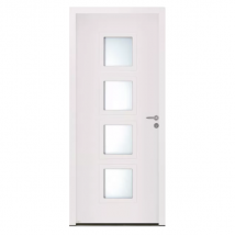 Porte d'entrée aluminium Zilten Cytiss 4 Blanc - Poussant gauche - 215 CM x 90 CM