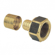 Raccord femelle écrou tournant pour tube PER - F 12 x 17 D16 mm Laiton