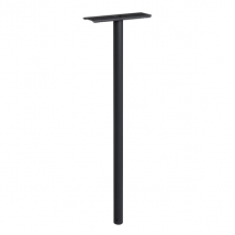 Pied boîte lettres individuelle piquet rond acier Ø 45 mm 1,10 m noir