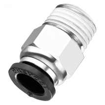 Raccord instantané polymère raccord droit mâle conique filetage 1/4 diamètre 8 mm : Prevost RPD MR0801