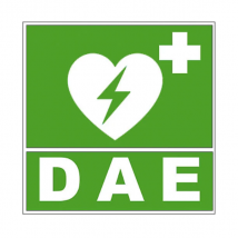 Panneau défibrillateur rectangulaire 200 x 200 mm PVC - Vert et blanc