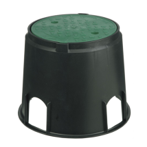 Regard mini rond vannes arrosage enterré Ø30 cm H25 cm Couvercle vert