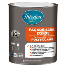 Revêtement façade résine acrylique Théodore Pro'G Blanc Mat 3L
