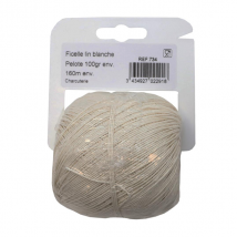 Ficelle alimentaire lin blanc charcuterie Calibre 3,5/2 100gr 160m