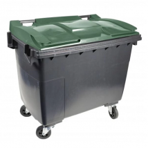 Conteneur Sulo Citybac en PEHD bac gris couvercle vert - 4 roues - capacité 660 litres