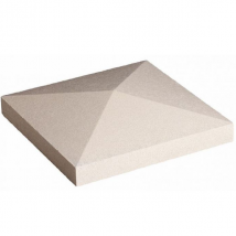 Chapeau de pilier à pointe diamant en béton - Blanc - 40,0 CM x 40,0 CM x 9,00 CM