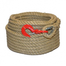 Corde poulie polypropylène crochet sécurité Ø 20 mm longueur 50 m beige