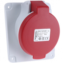 Socle de prise 3P+N+T Schneider PratiKa - 16 A - 380 à 415 V