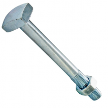 Boulon de charpente à tête carrée - acier zingué - 16 x 200 mm