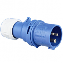 Fiche prolongateur mâle à 3 broches 2P+T - 16 A - 250 V - norme P17