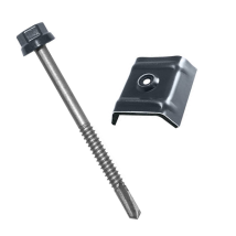 Fixations bacs acier sur poutres IPN - Zacrovis + Cavalier - 5.5 x 85 mm - Brun rouge - RAL 8012 - boîte de 100 Etanco 603075054