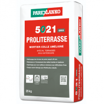 Mortier-colle amélioré pour terrasses/sols extérieurs - 5021 Proliterrasse - Gris - Sac de 25 KG