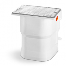 Courette d'aération MEA 42x42x25 + grille caillebotis acier M30/10 +fixations