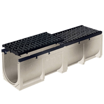 CANIVEAU BETON/POLYESTER 250MM GRILLE FONTE C250 L1M