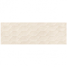 Faïence murale à reliefs géométriques effet résine colorée - Resina Struttura 3D Bee - 40,0 CM x 120,0 CM - ep.8,00 MM - Avorio