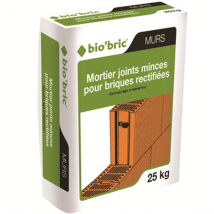 Mortier joints minces pour briques rectifiées - Biobric - sac de 25 KG