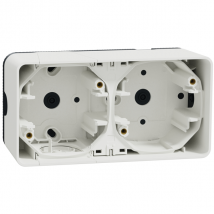 Boîtier pour 2 postes saillie horizontale Schneider Mureva Styl blanc