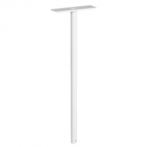 Pied boîte lettres individuelle piquet rond acier Ø 45 mm 1,10 m blanc