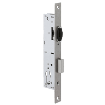 Serrure à larder à cylindre - axe à 24.5 mm - pêne dormant et rouleau - pour gâche électrique Metalux 8