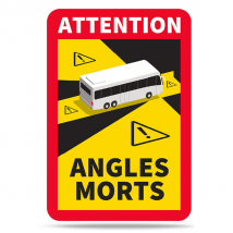Autocollant sticker adhésif "Attention angles morts" bus 170x250mm x10 : Taliaplast 629102