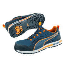 Chaussure de sécurité S3 Puma Crosstwist Low orange et bleu – Taille 43