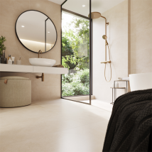 Carrelage intérieur effet béton en grès cérame émaillé - Betonico - 60,0 CM x 60,0 CM - ép. 10,00 MM - Beige clair