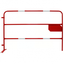 Barrière de Chantier Rouge avec Bandes Réfléchissantes