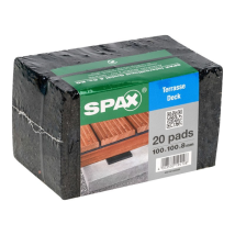 Tampon d'isolation pour terrasse Spax - 100,0 MM x 100 MM - ép. 8,00 MM - 20 pièces