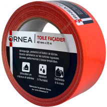 Ruban adhésif toile orange façadier Ornéa - 48 mm x 25 m