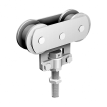 Monture sur chant Mantion 0235D pour rail 3530 - 2 galets en Delrin- 80 kg - vis M10 - Lot de 2