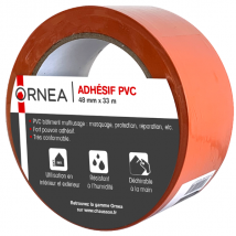 Ruban adhésif PVC orange Ornea multi-usages 48 mm x 33 mètres 448554
