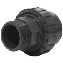 Union 3 pièces - raccord en PVC-U diamètre 50 mm et filetage mâle 1"1/2