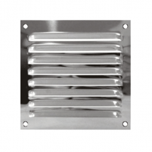 Grille d'aération à persiennes intérieur extérieur 150 x150 mm inox