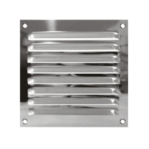 Grille d'aération à persiennes intérieur ou extérieur 100 x100 mm inox