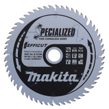 Lame carbure pour scie circulaire sans fil - Efficut Makita - bois MDF et stratifié - 56 dents - 165 mm - alésage 20 mm