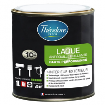 Laque antirouille pour supports ferreux aspect brillant - Théodore Pro'G - Pot de 1,0 LTR : Theodore peintures TN1612182010