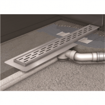CANIV. EKO INOX. DN40 LG 685MM GRILLE SLOT AVEC SIPHON PVC