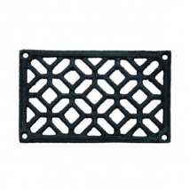 Grille aération fonte noire Autogyre en applique rectangle 180 x 120 mm